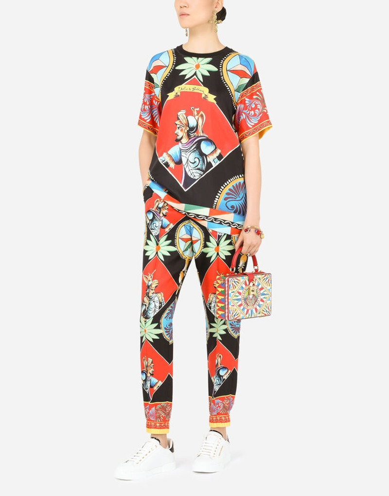 Carretto-print twill jogging pants 6