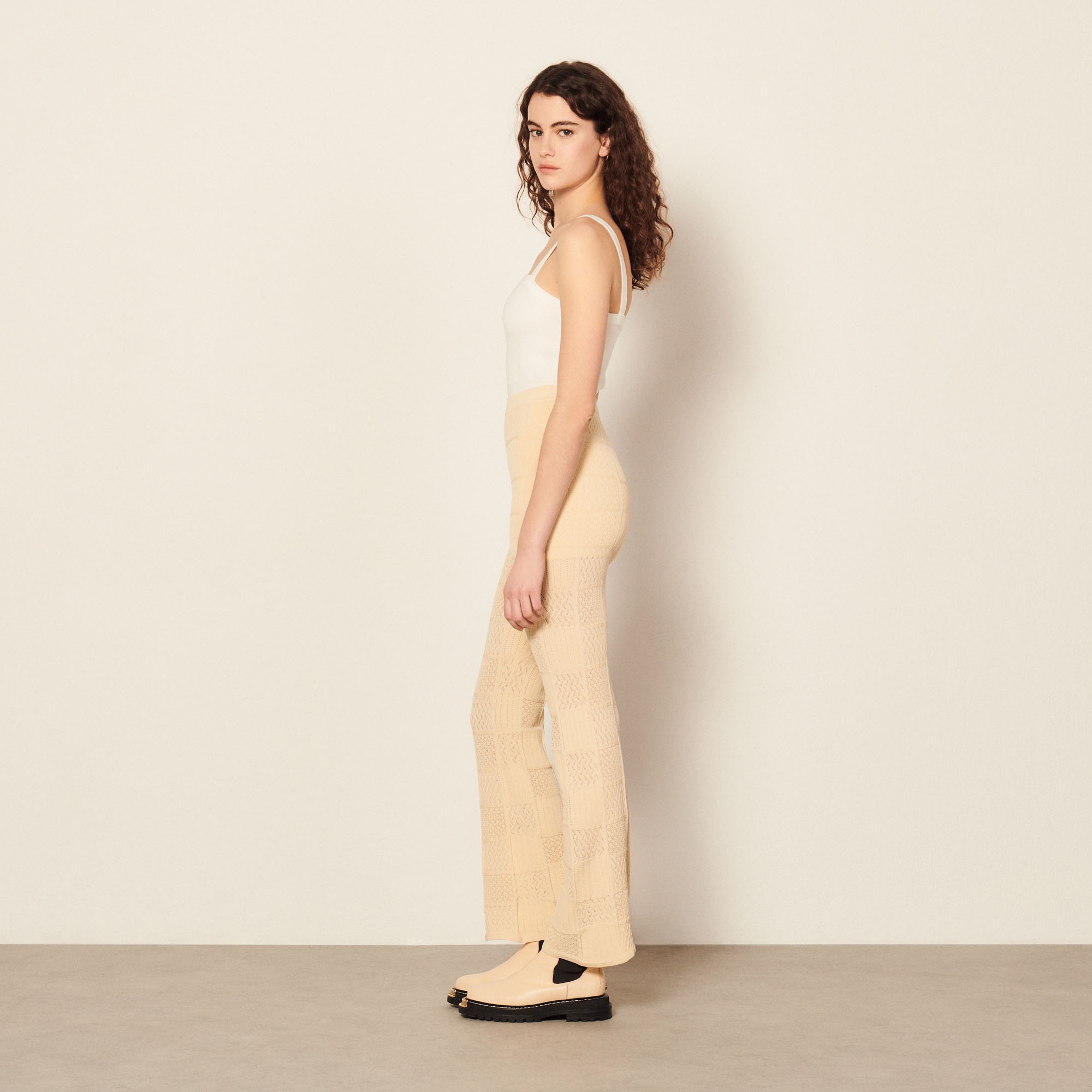 Pointelle knit trousers - 4