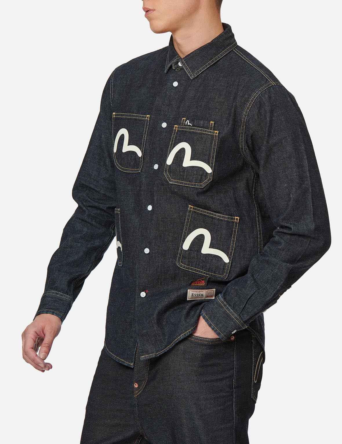 MULTI-POCKETS DENIM SHIRT - 7