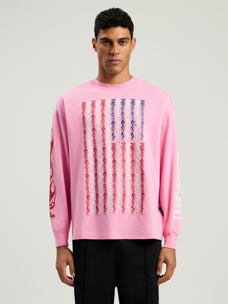 Flames Flag Long Sleeve T-Shirt 3
