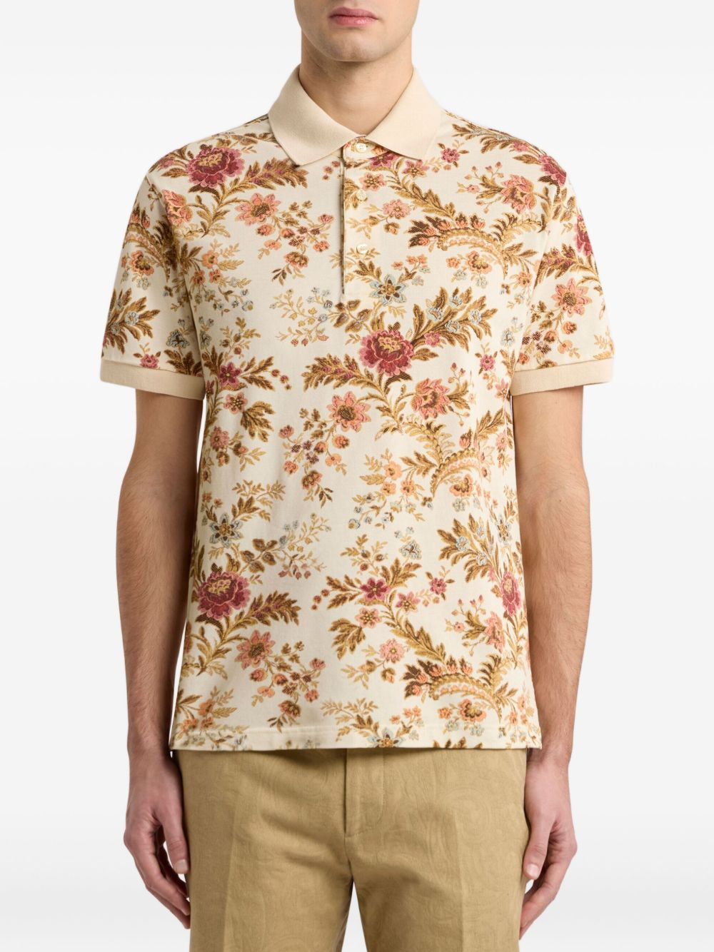 floral-print polo shirt - 2