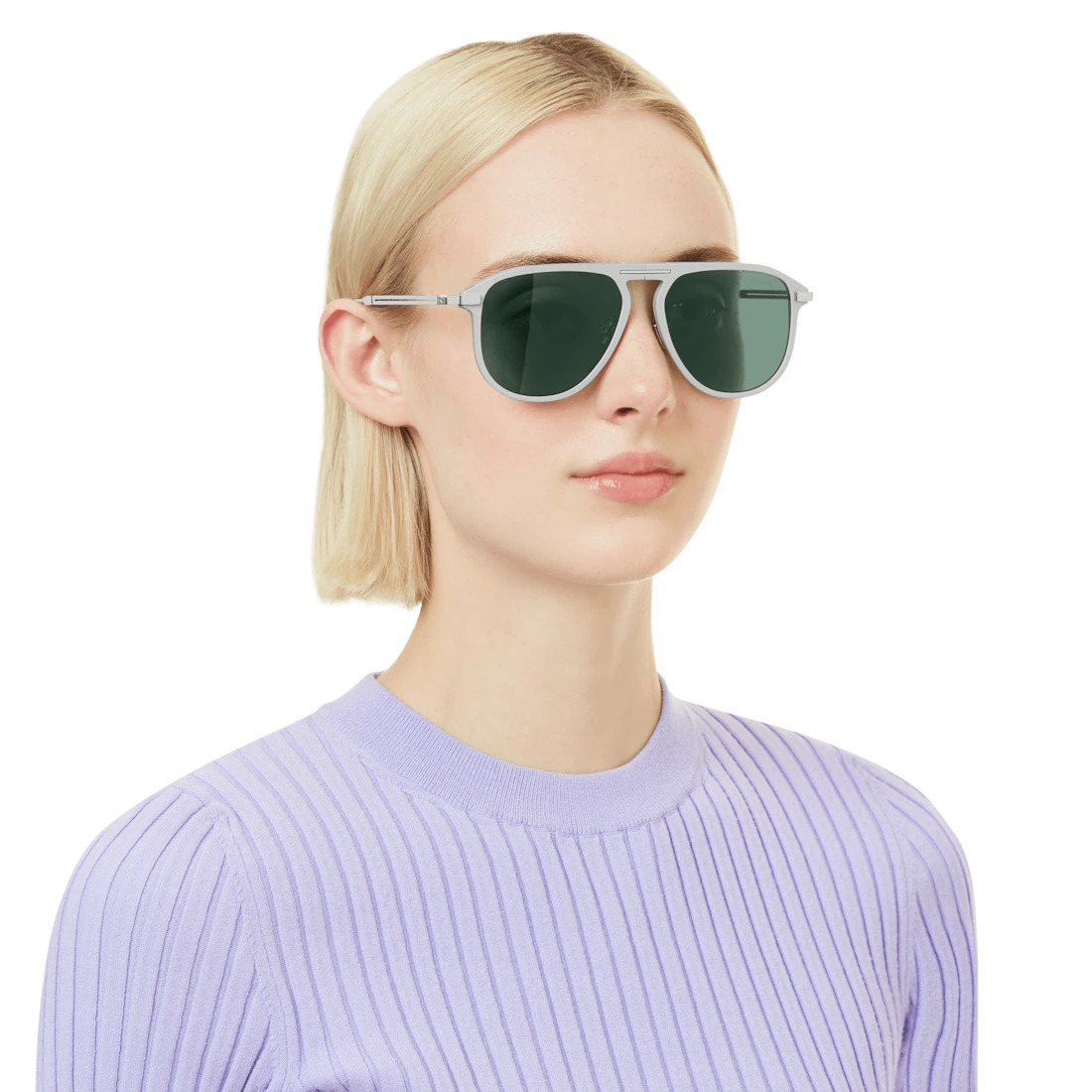 Eyewear Pilot Foldable Matte Silver Sunglasses - 2