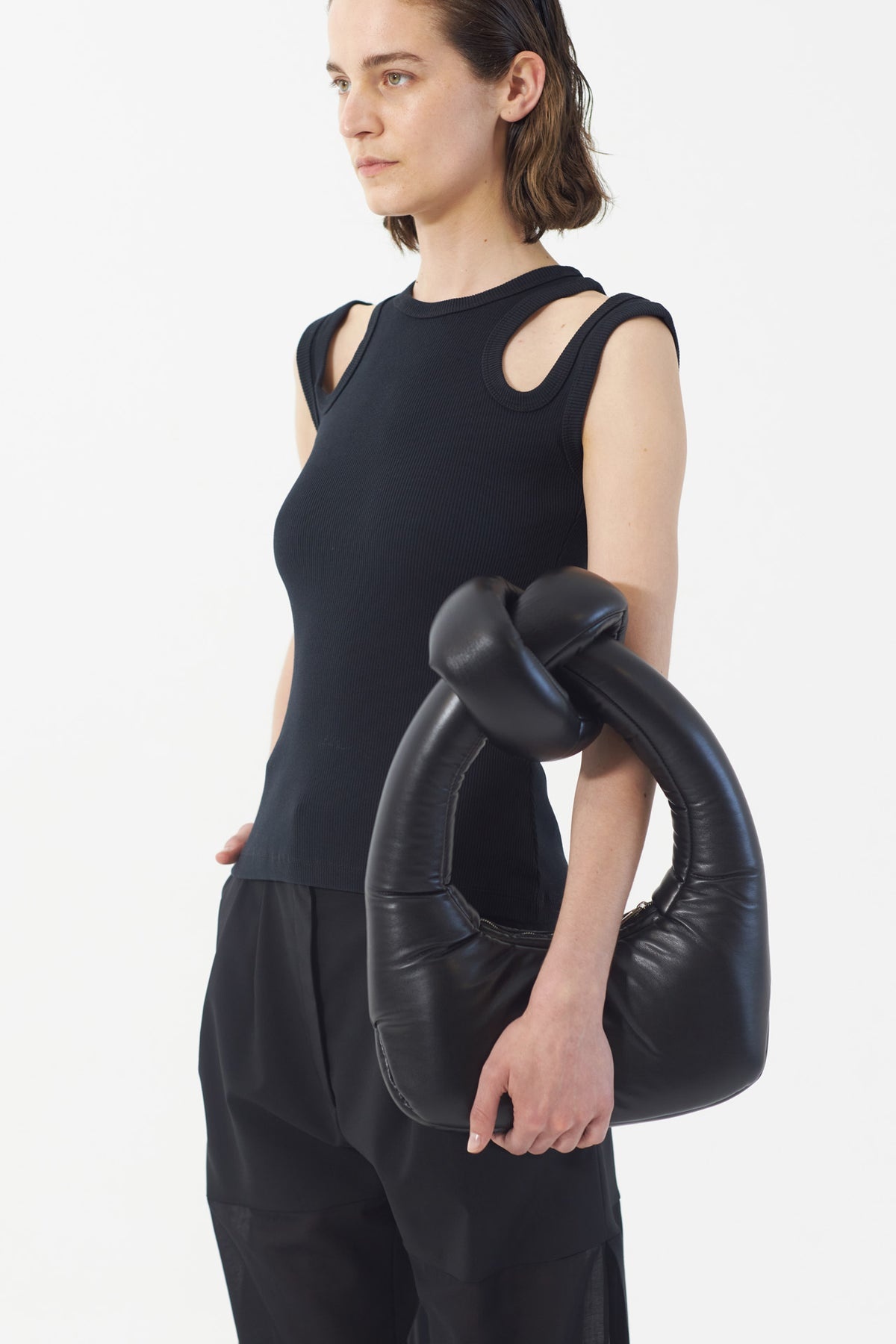 ORGANIC COTTON MULTI STRAP TANK TOP BLACK - 5