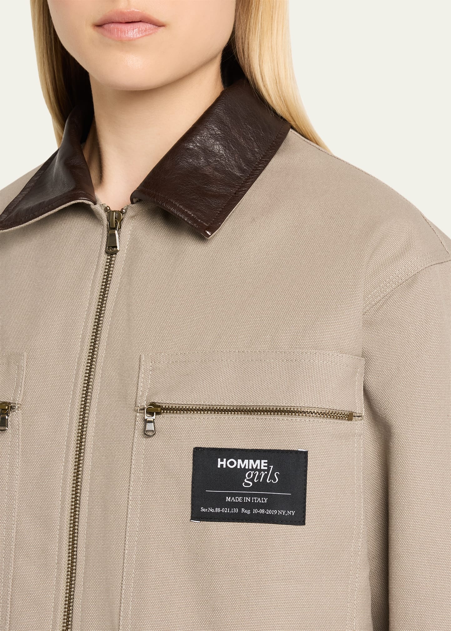 Canvas and Leather Work Jacket - 5