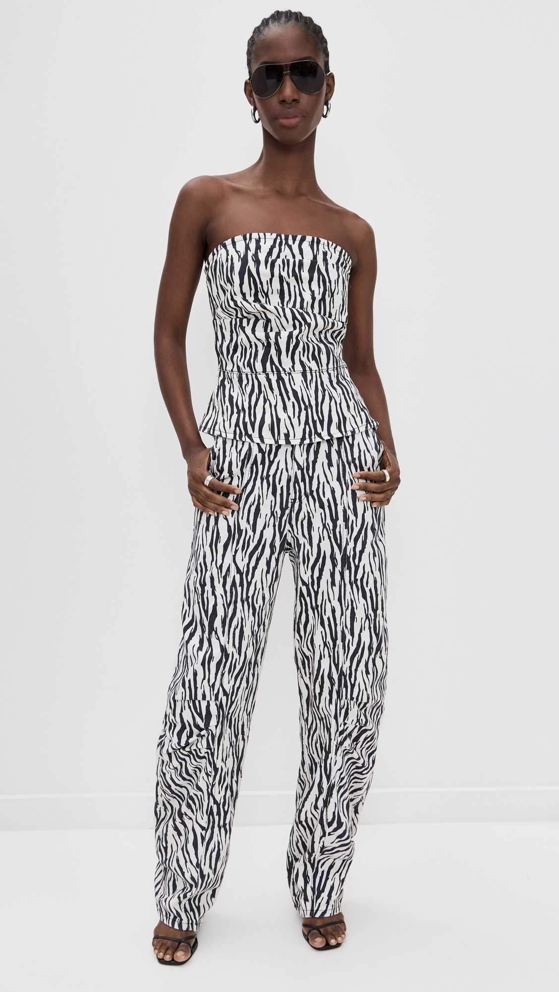 Printed Denim Top - 4