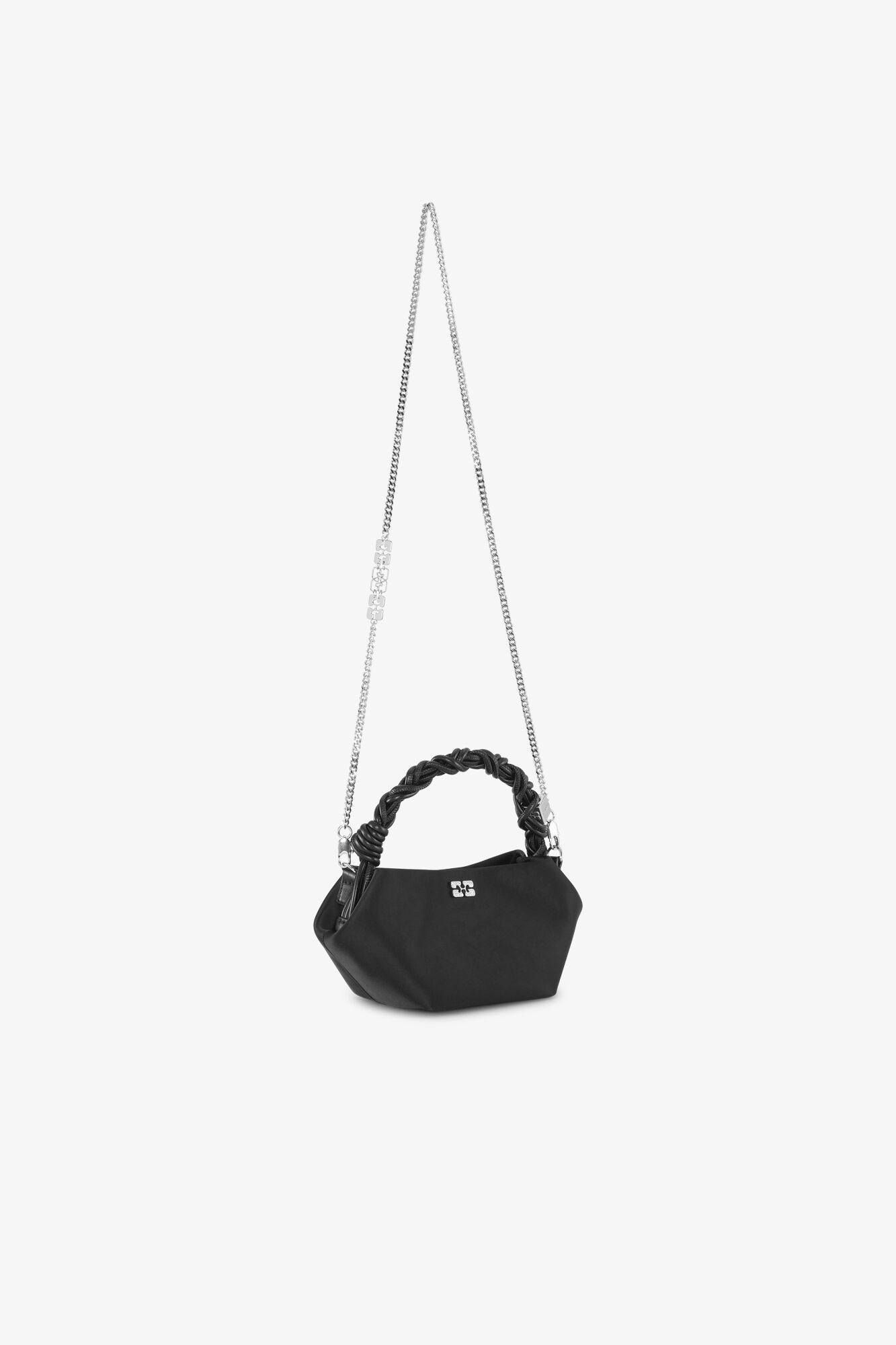 BLACK SATIN MINI GANNI BOU BAG - 2