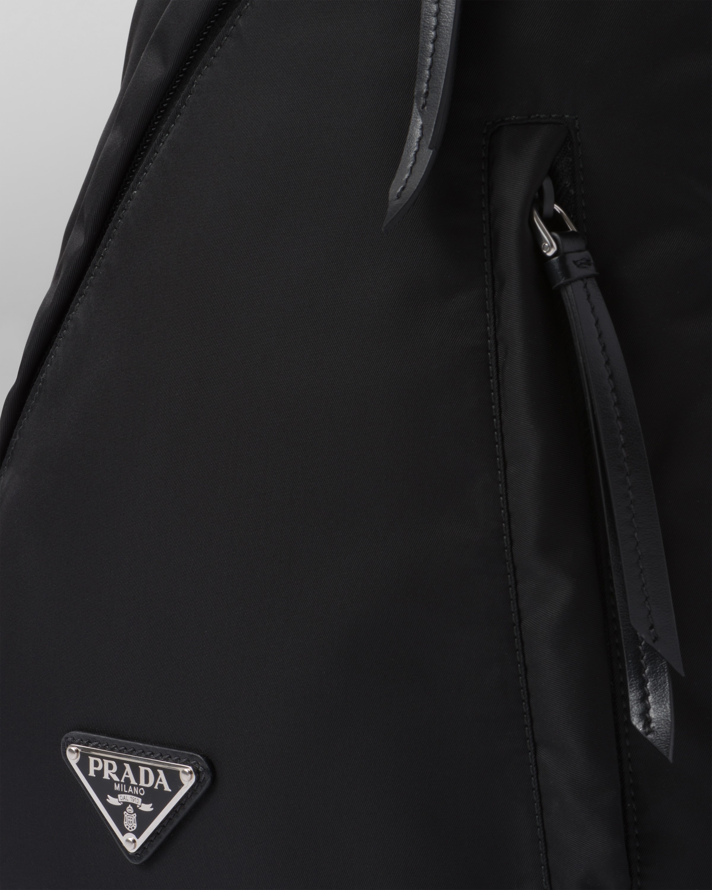 Re-Nylon and leather backpack - 7