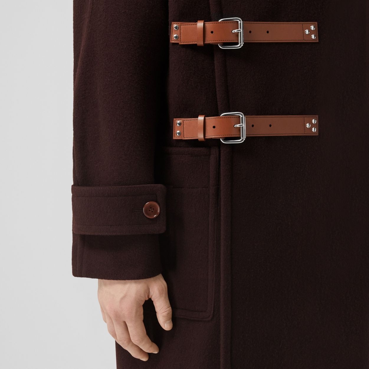 Strap Detail Wool Hooded Duffle Coat - 5