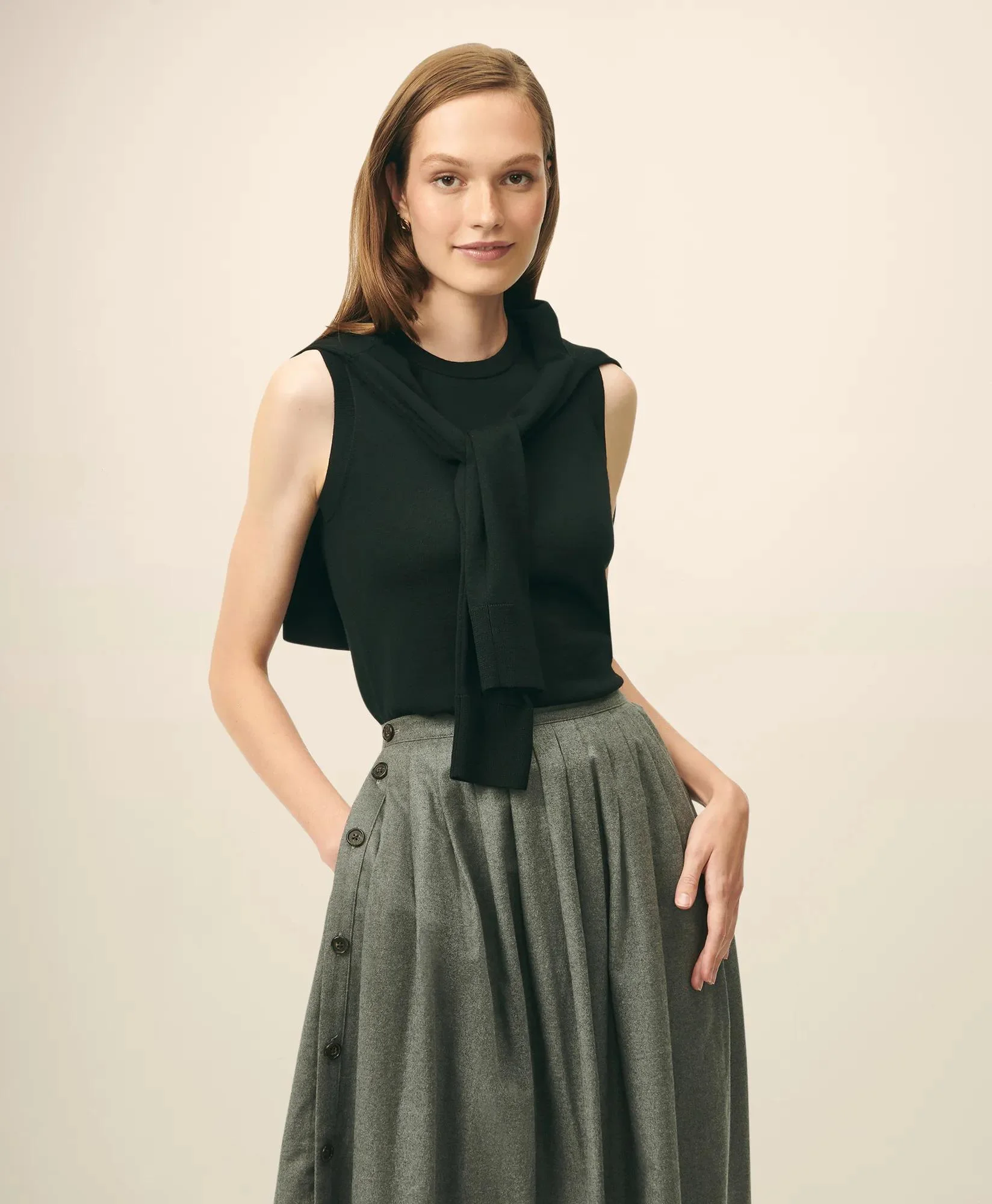 Extra-Fine Twinset Shell in Merino Wool - 1