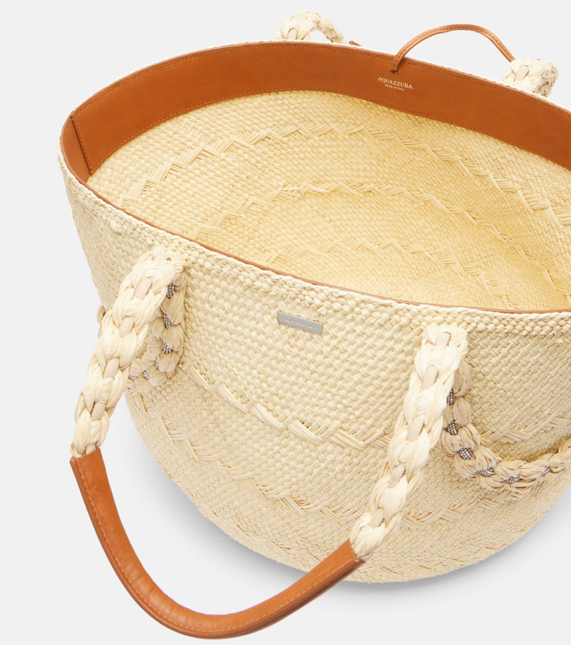 Isla raffia-effect tote bag 3