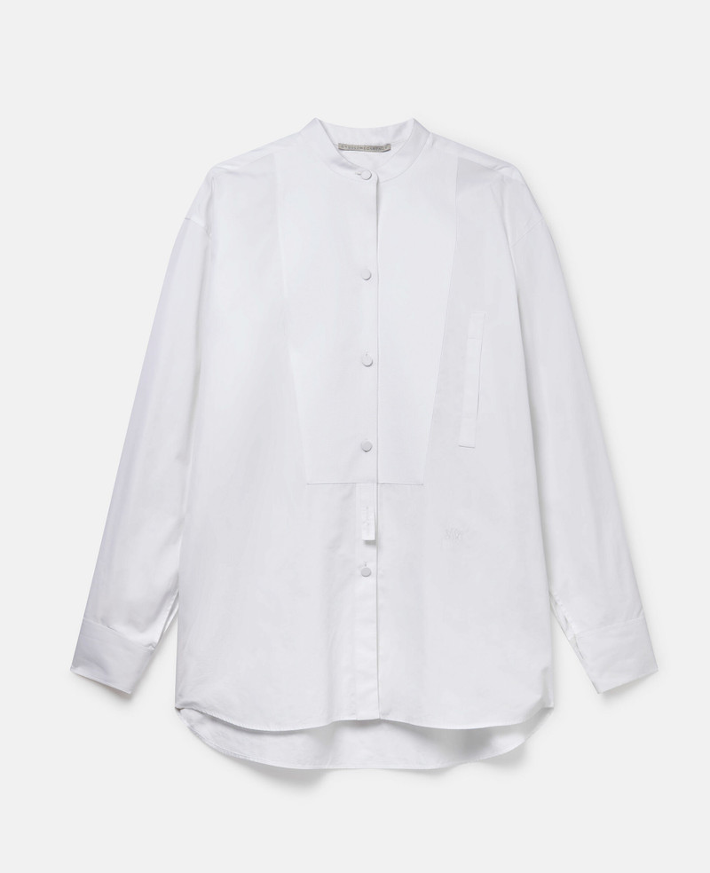 Grandfather Collar Cotton Tuxedo Shirt 1