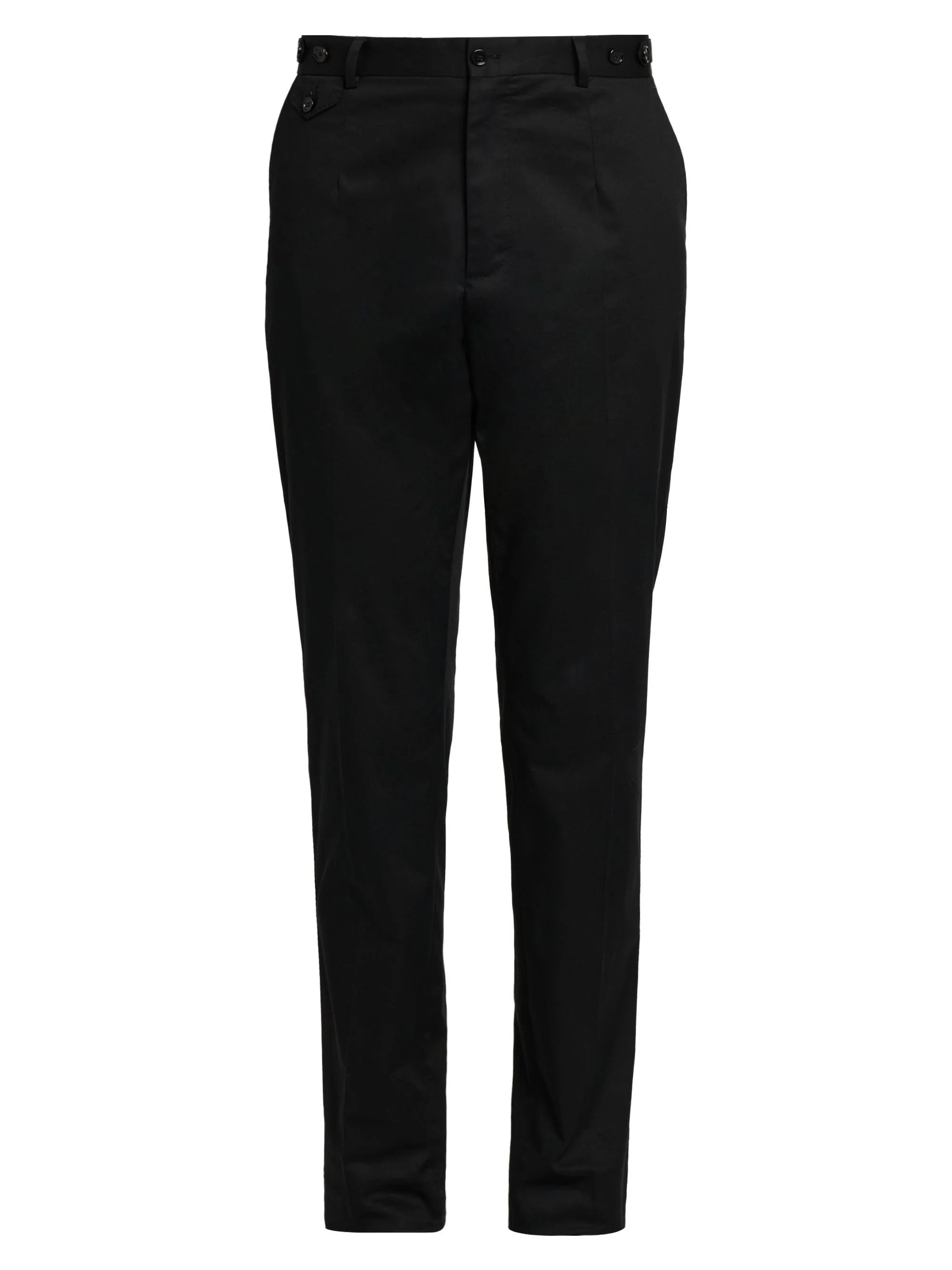 Men's Gabardine Cotton Straight-Leg Trousers - Nero - 1