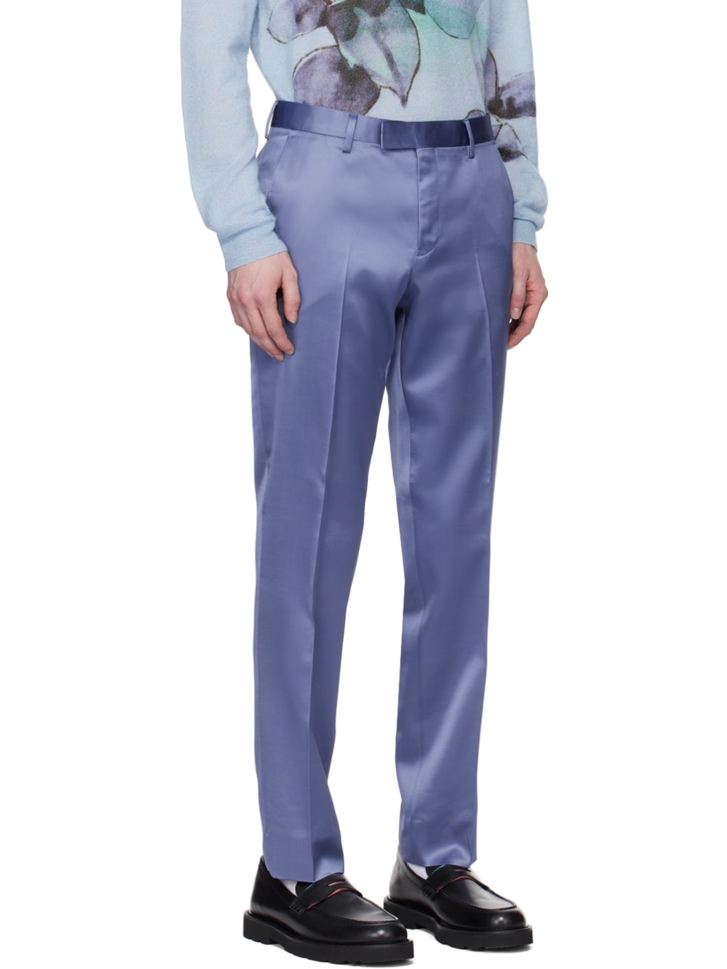 Blue Straight-Leg Trousers - 2