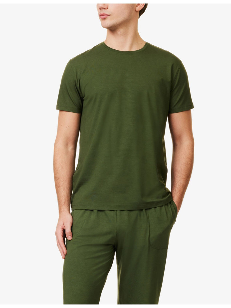 Derek Rose Basel 15 crewneck short-sleeve stretch-jersey T-shirt outlook
