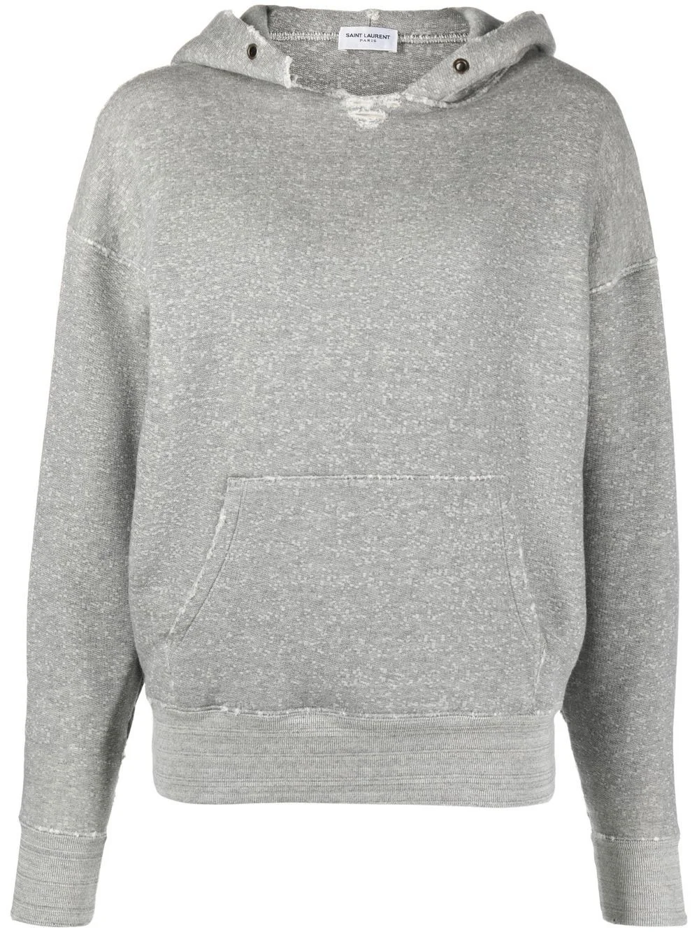 Université distressed-effect marl hoodie - 1