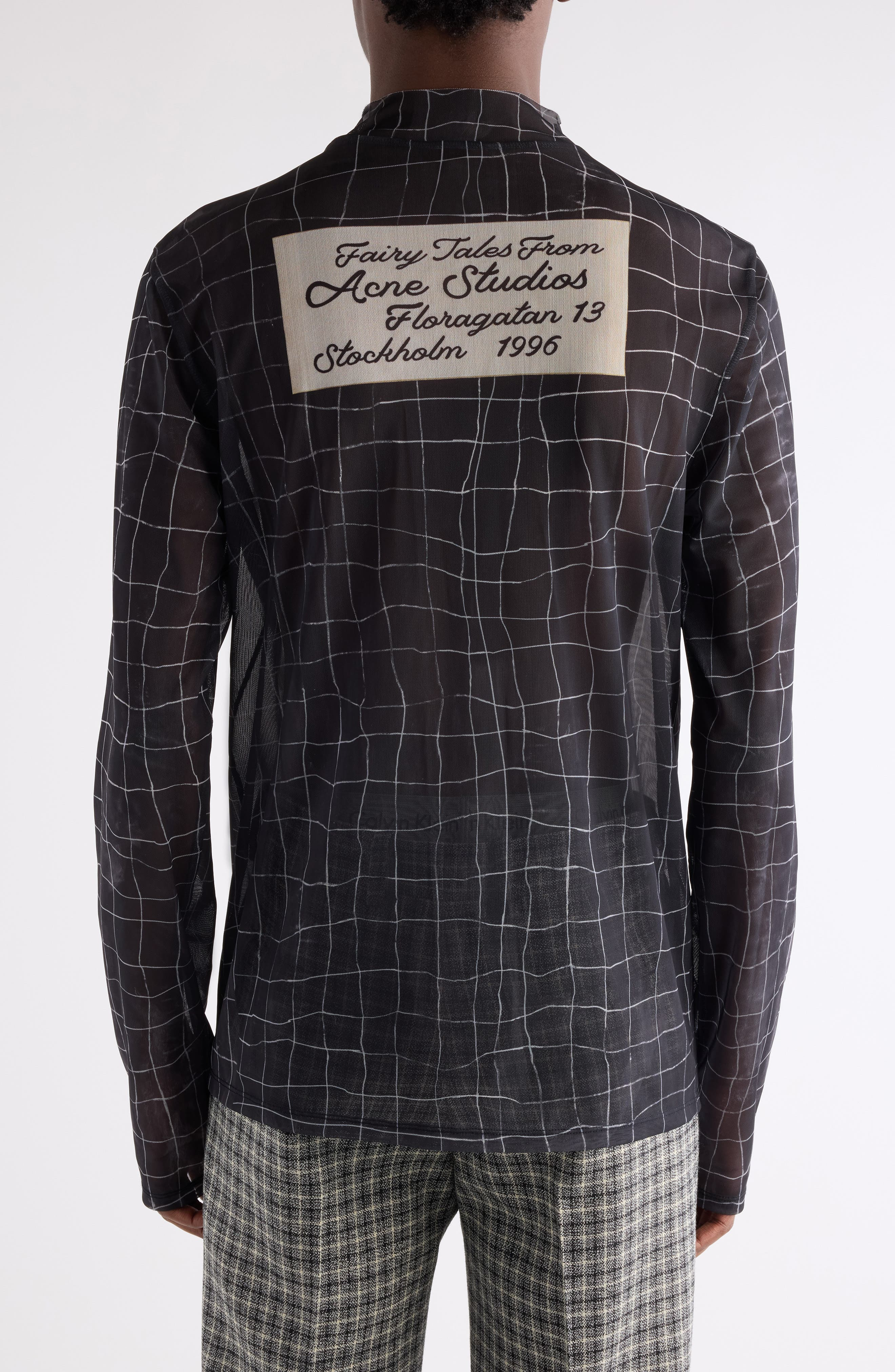 Acne Studios Elway Suit Trompe l'Oeil Print Long Sleeve Mesh T-Shirt in Black Multicolor at Nordstro - 3