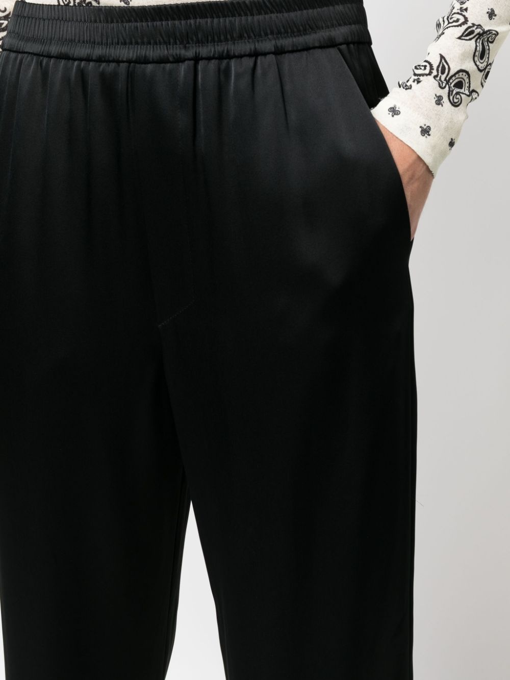 elasticated-waist cropped trousers - 5