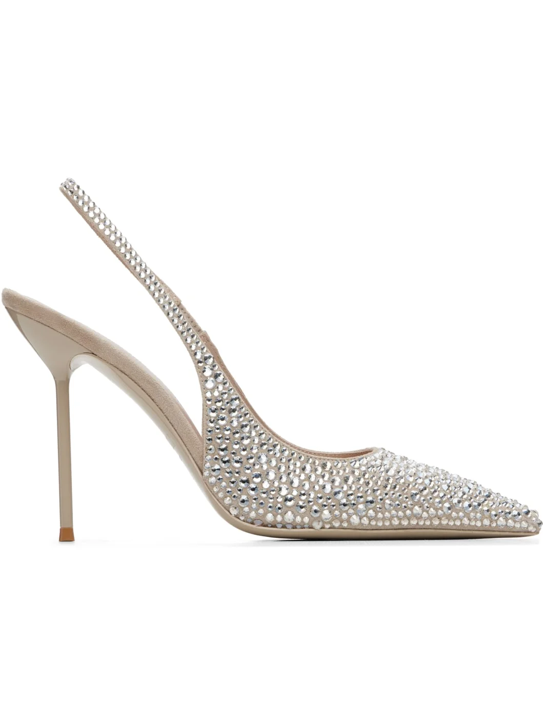 Taupe Lidia Slingback Crystal 105 Heels - 1