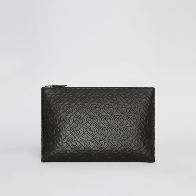 Monogram Leather Zip Pouch 7