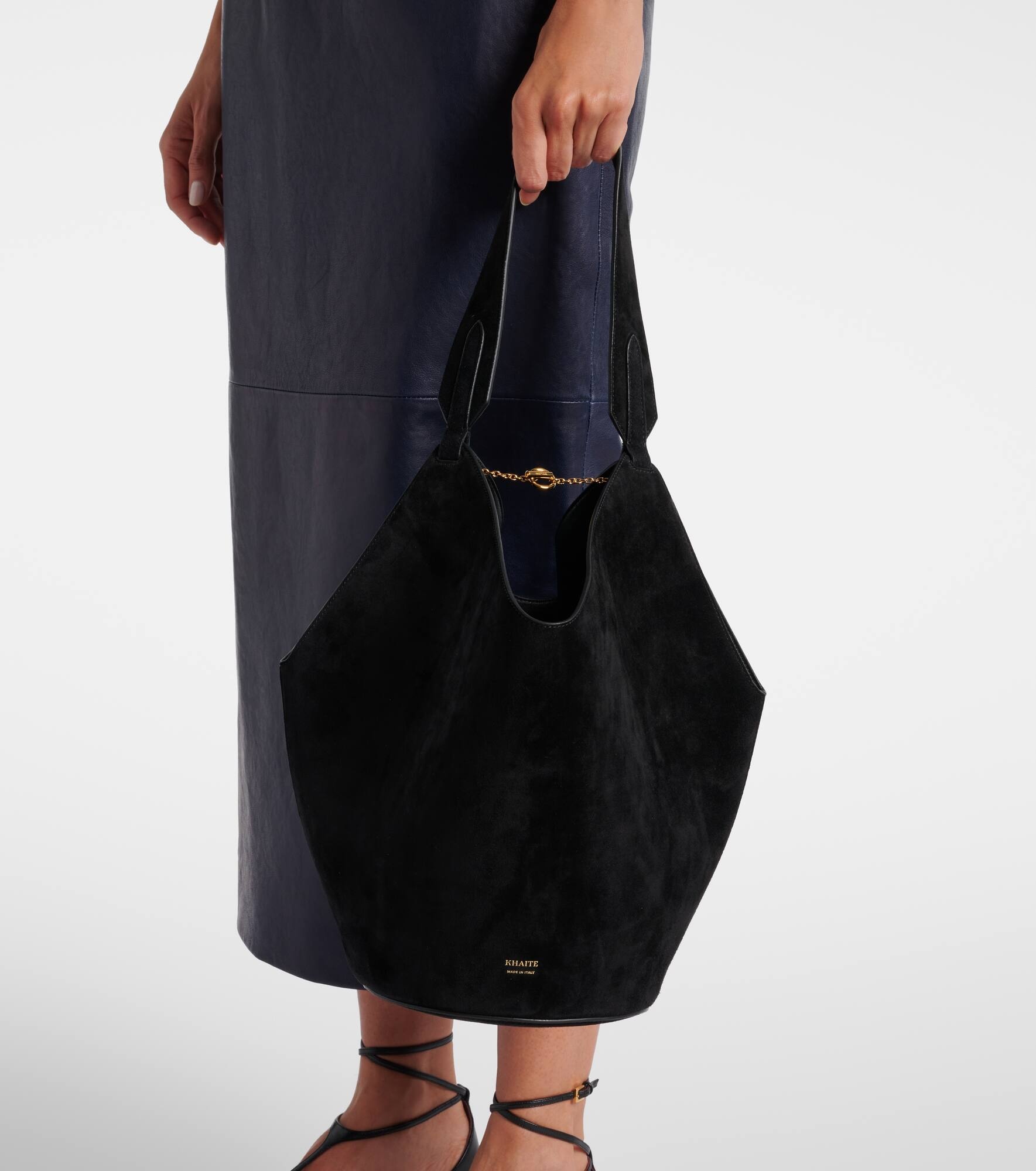 Lotus Small suede tote bag - 7
