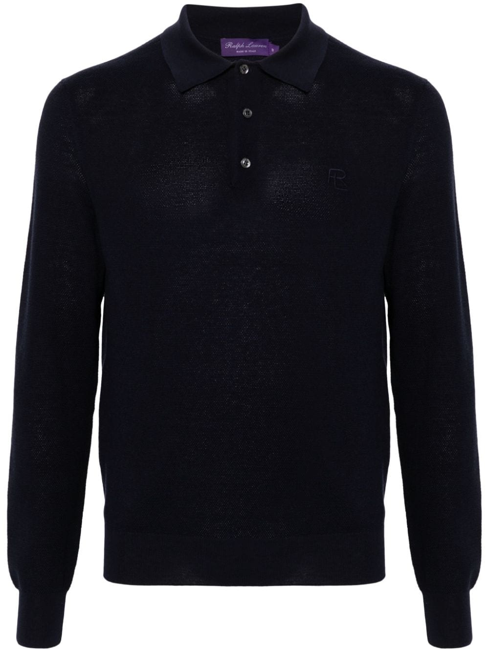 logo-embroidered polo jumper - 1