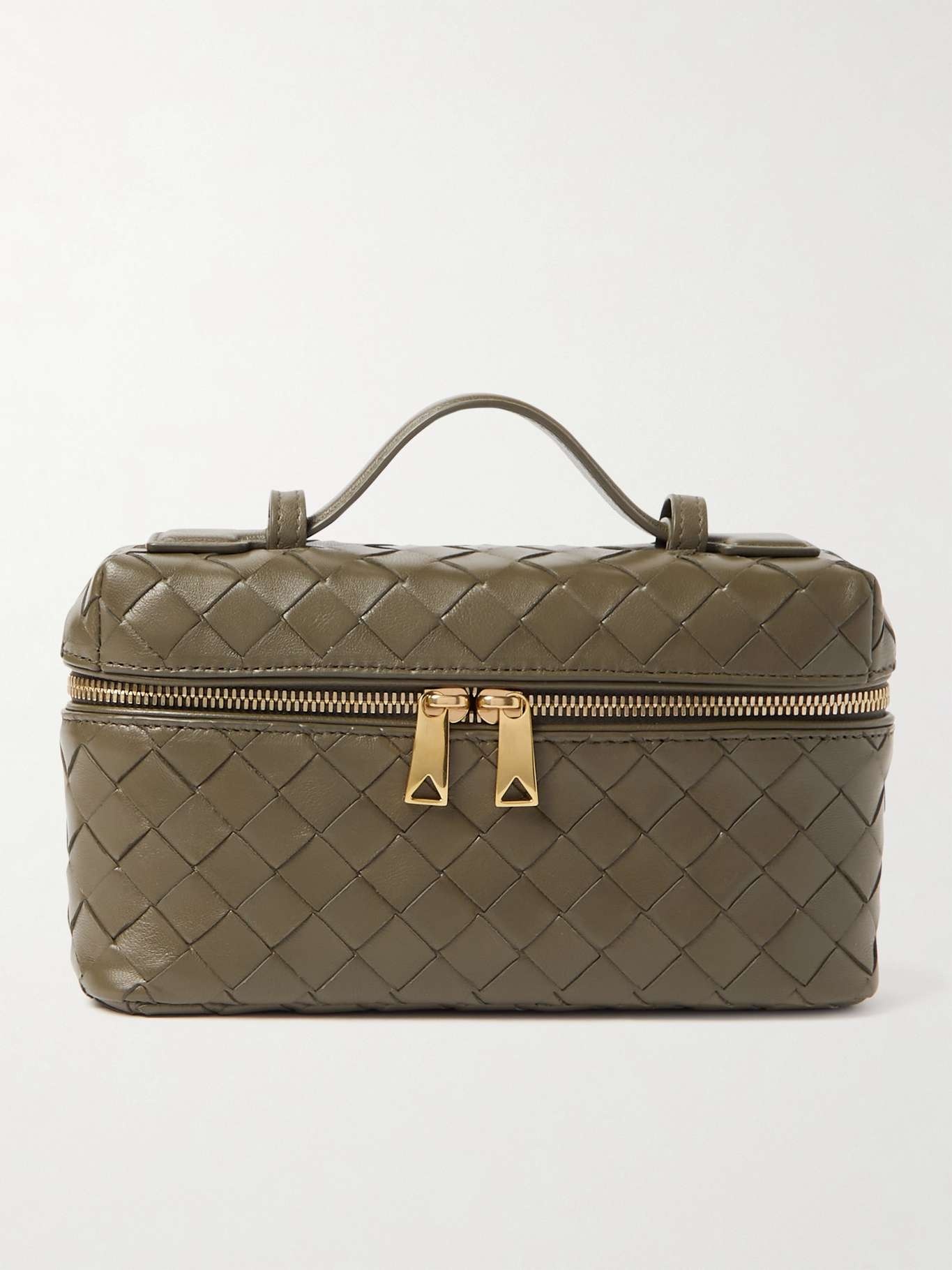 Bang Bang Vanity intrecciato leather tote Green - 1