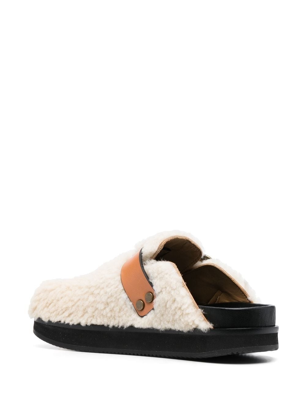 faux shearling mules - 3