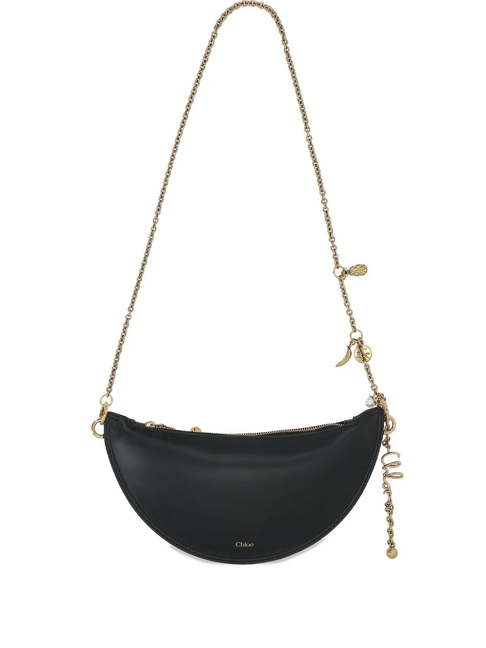 crescent-shaped chain shoulder bag - 1