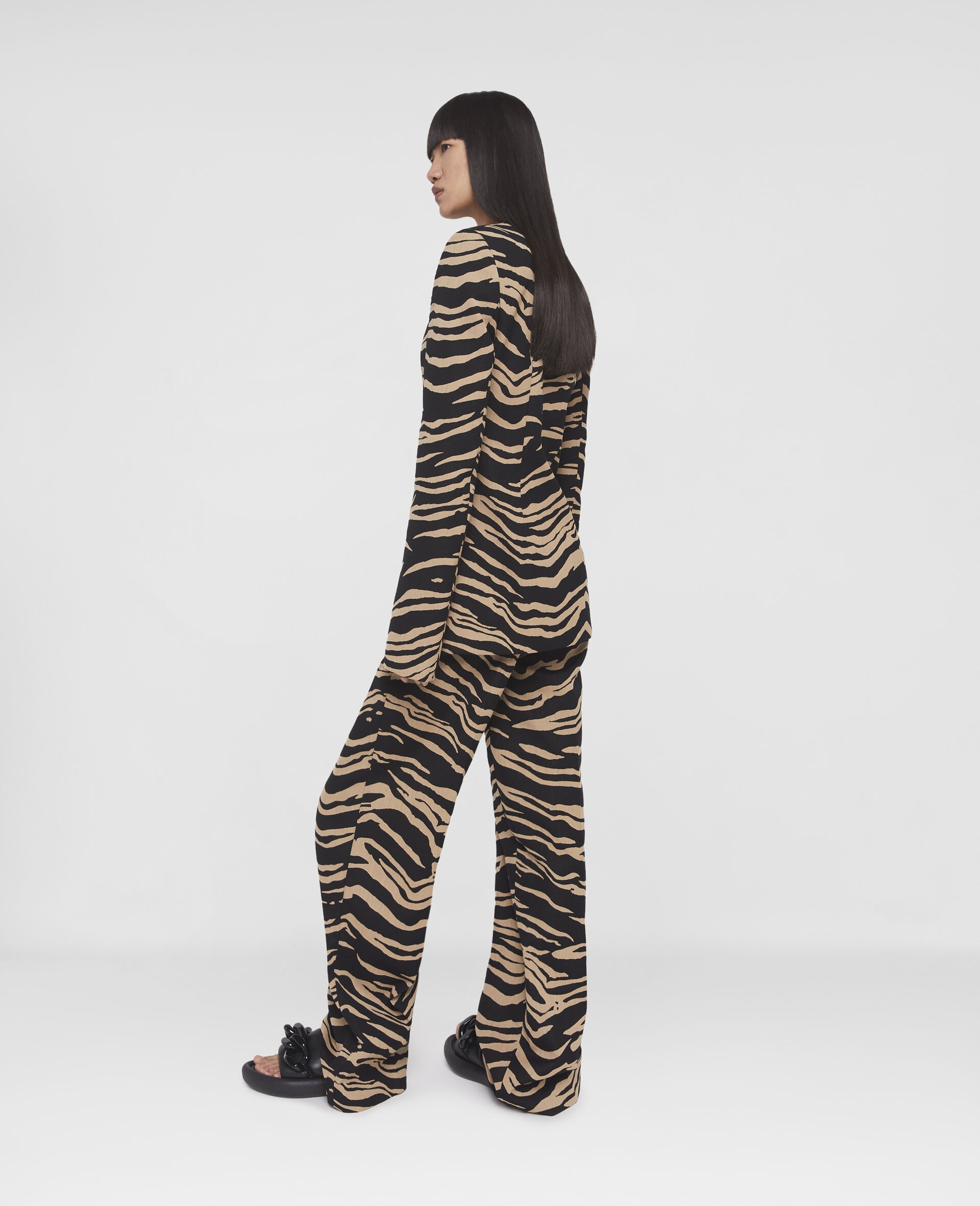 Tiger Print Tailored Straight Leg Trousers - 4