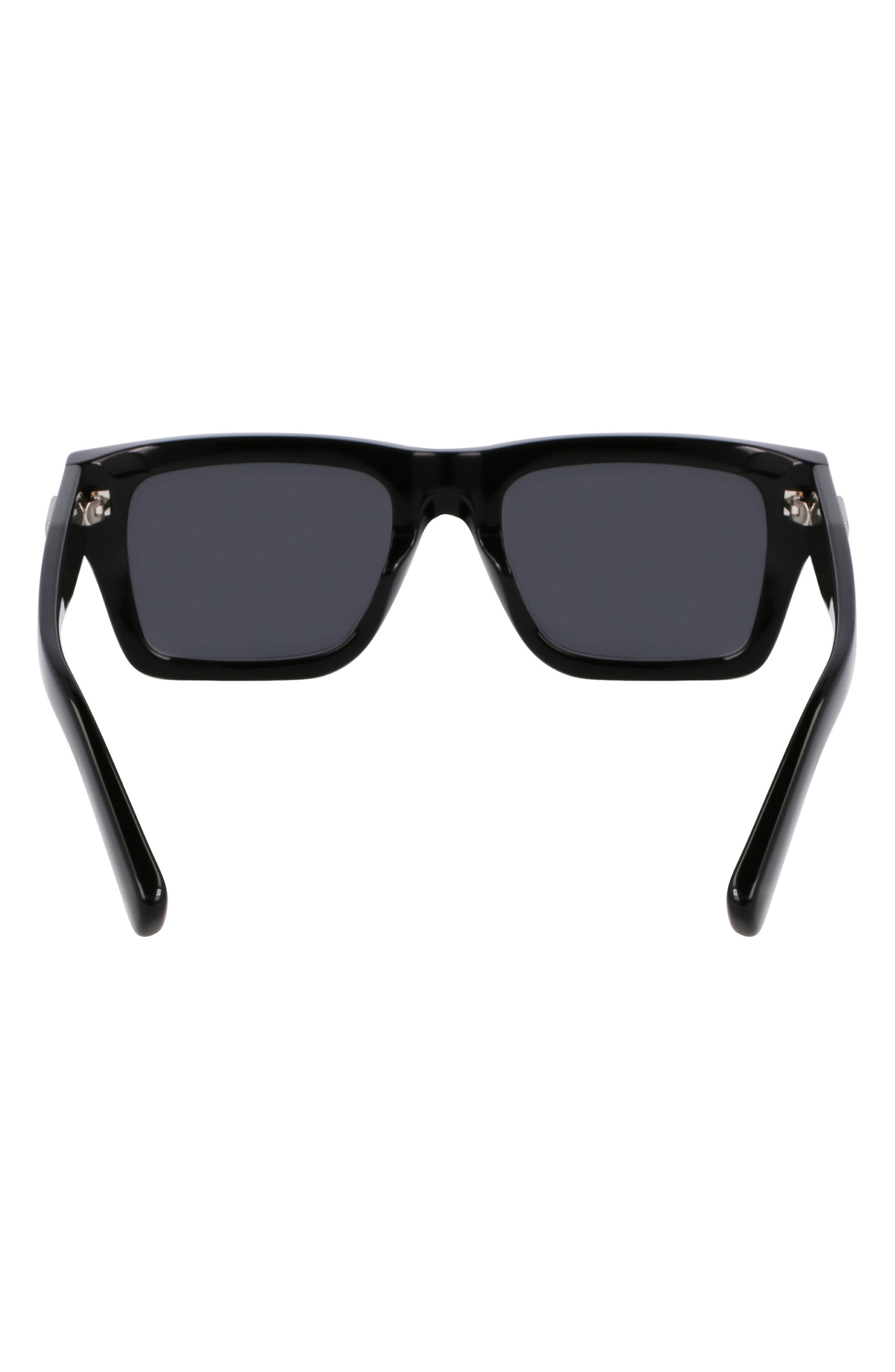 FERRAGAMO Prisma 53mm Modified Rectangular Sunglasses in Black at Nordstrom - 5