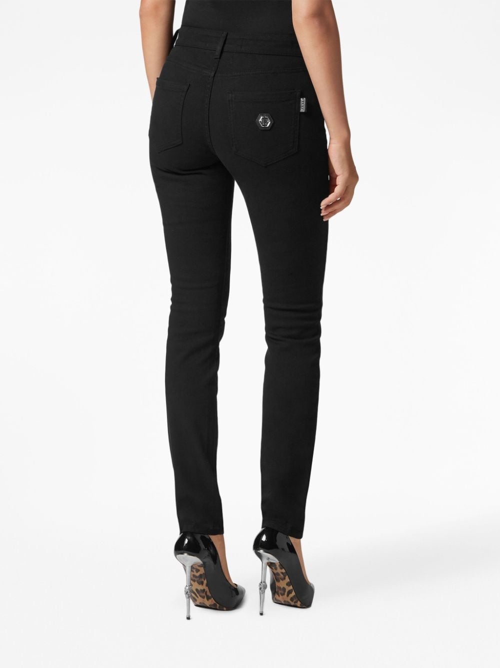 logo-patch skinny jeans - 4