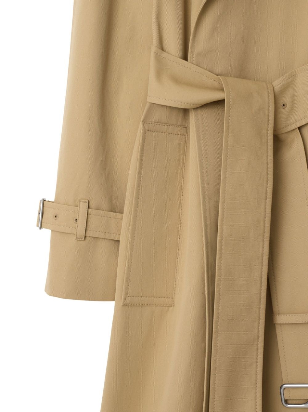 notched-lapel cotton trench coat - 6
