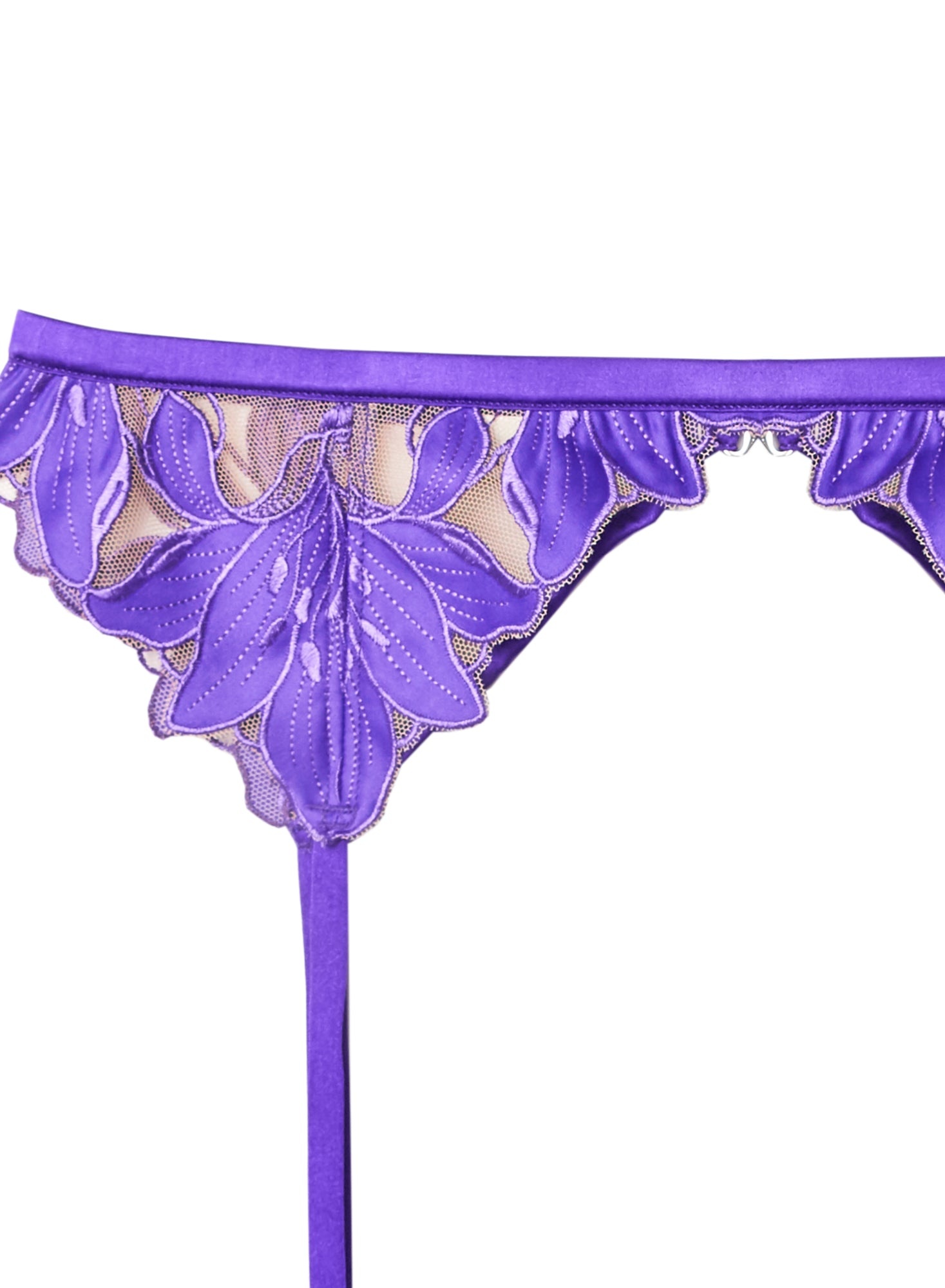 Lily Embroidery Garter Belt - 7