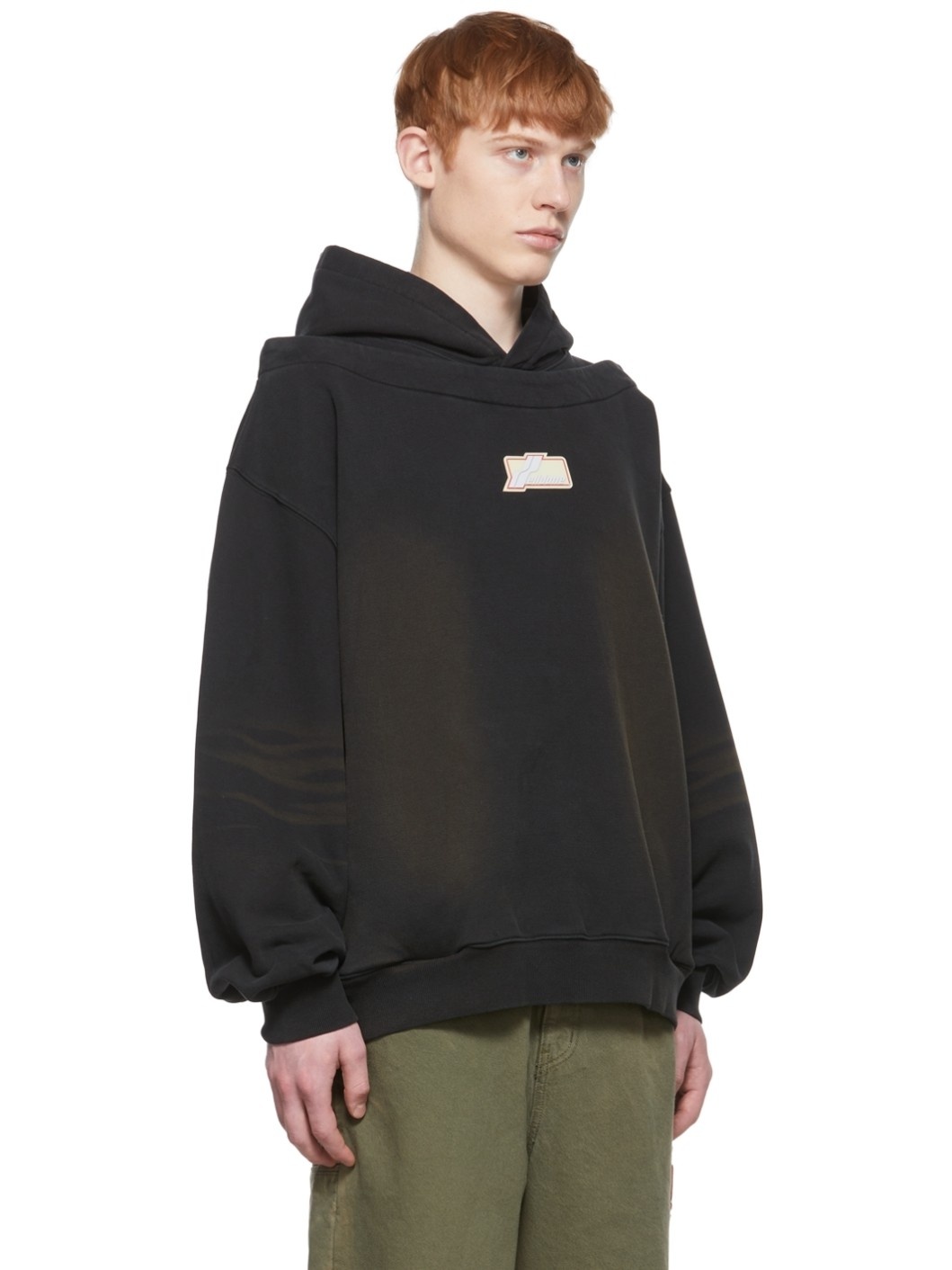 Black Cotton Hoodie - 2