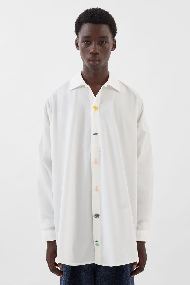 SUNNEI MEGA OVER SHIRT EMBROIDERY / off white outlook