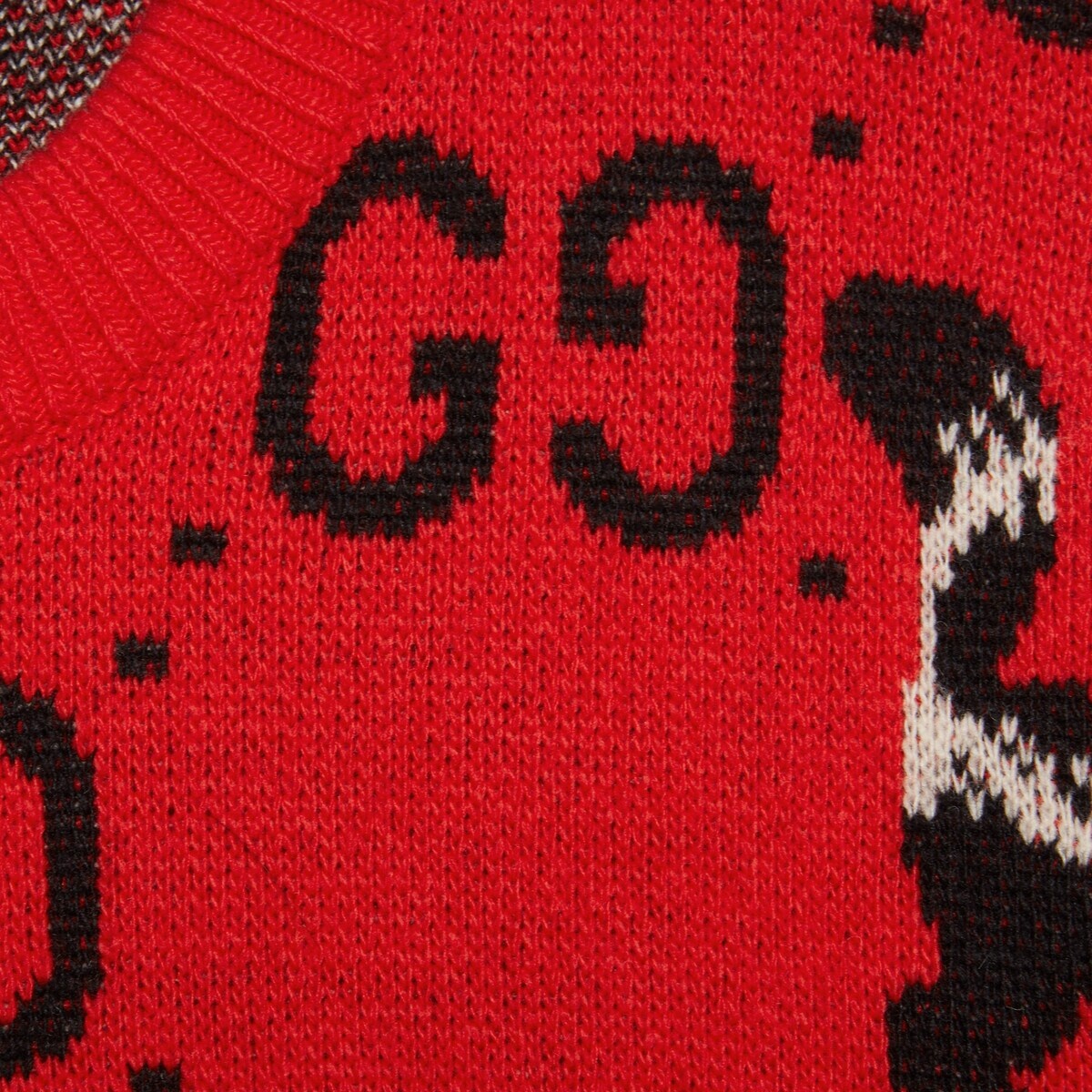 GUCCI レッド セーター スカンク GUCCI GG and skunk wool knit sweater | REVERSIBLE