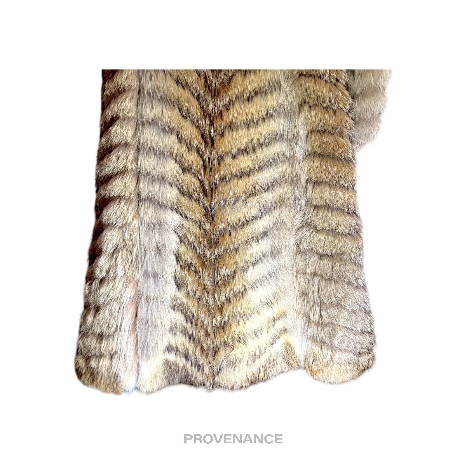 Coyote - Coyote Full-Length Fur Coat - Brown Herringbone - 11