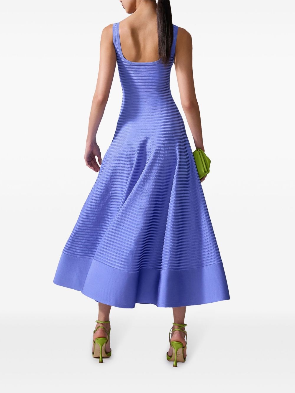 Rosette-appliqué stripe-knit dress - 3