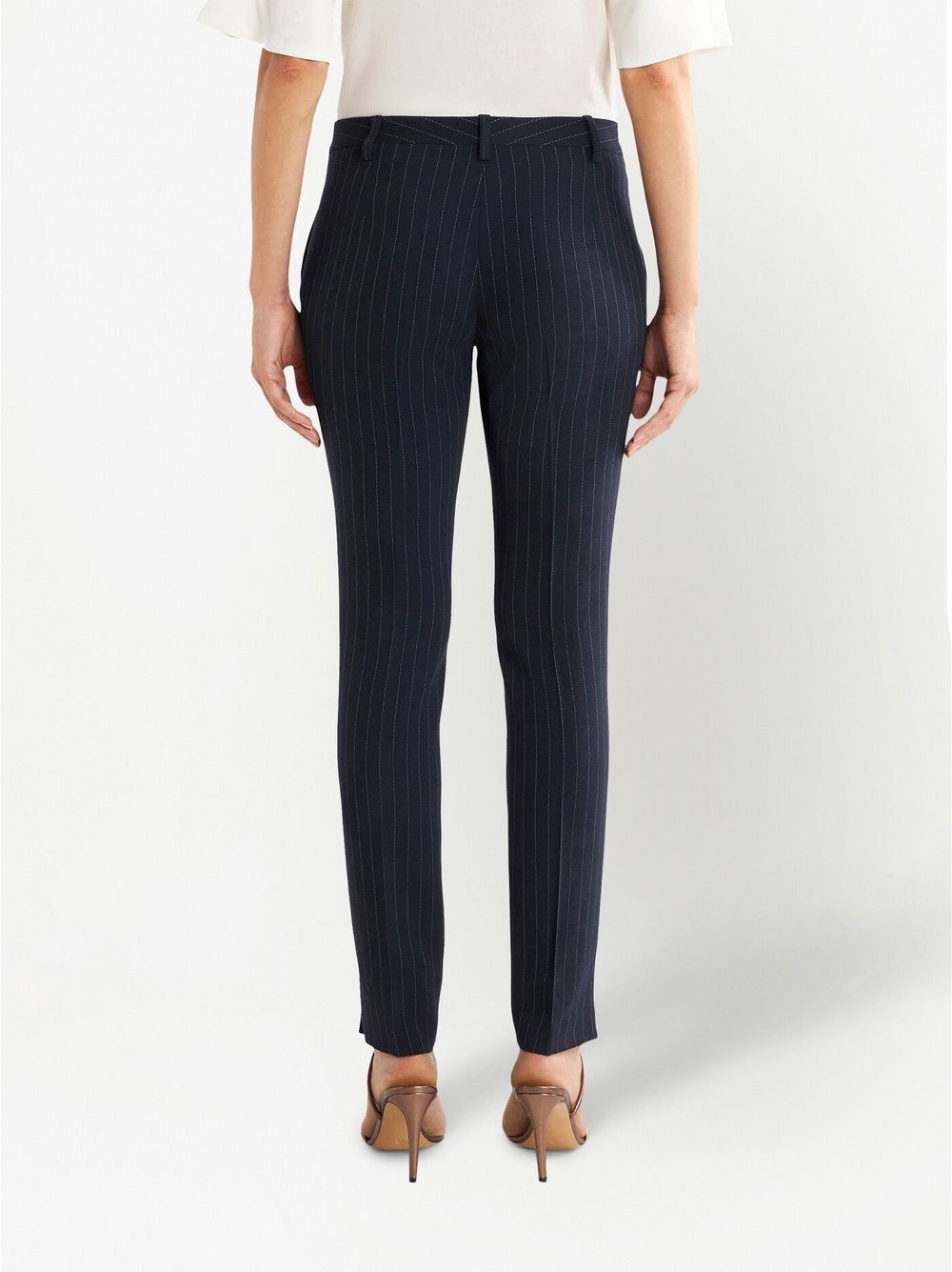 pinstripe tailored trousers - 4