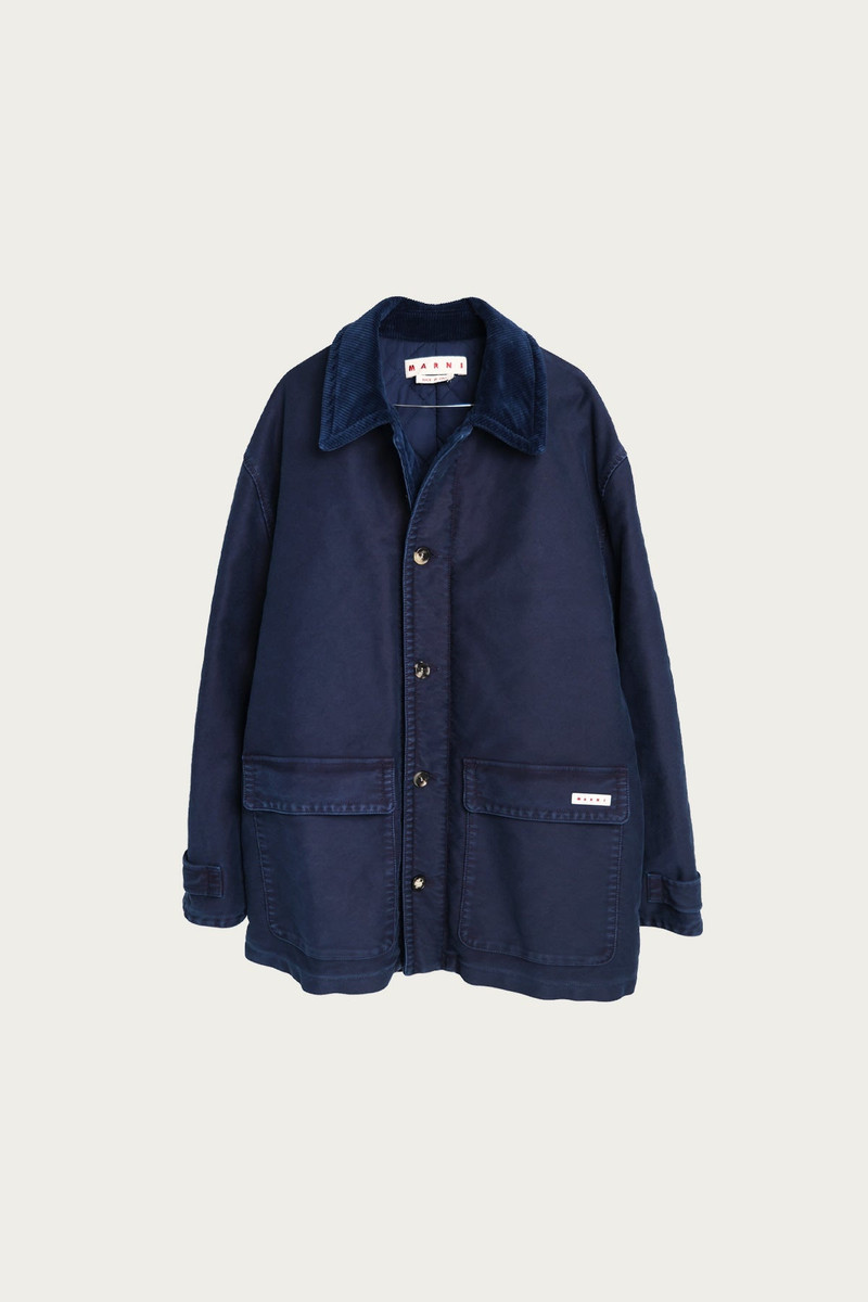 Garment Dyed Moleskin Work Jacket - Light Navy 1