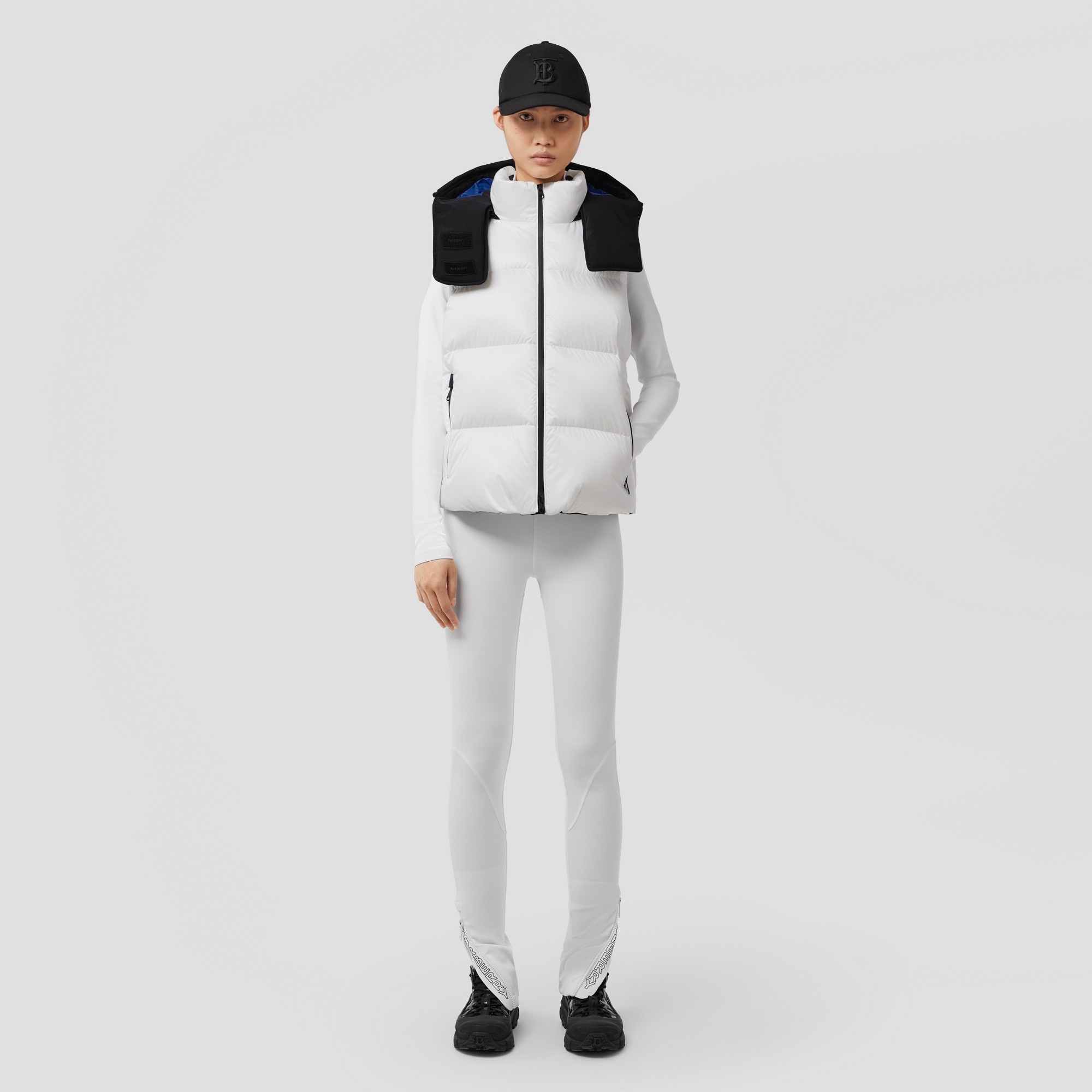 Detachable Hood Two-tone Nylon Puffer Gilet - 4