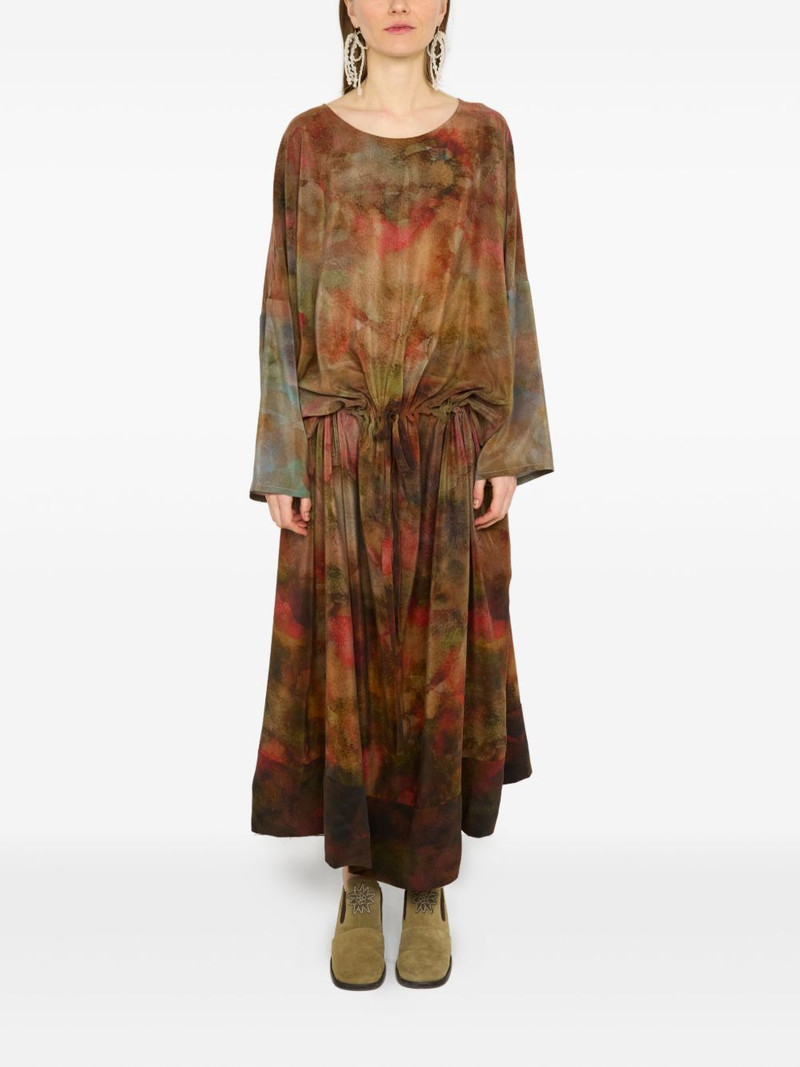 print drawstring midi dress 3