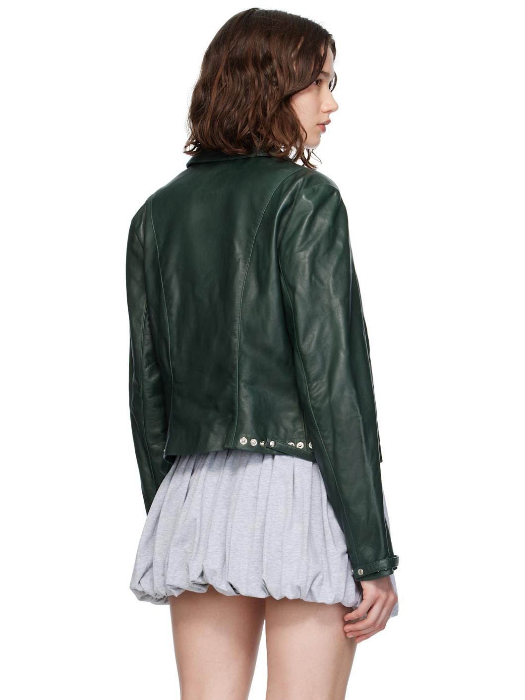 Khaki Octavia Leather Jacket - 3
