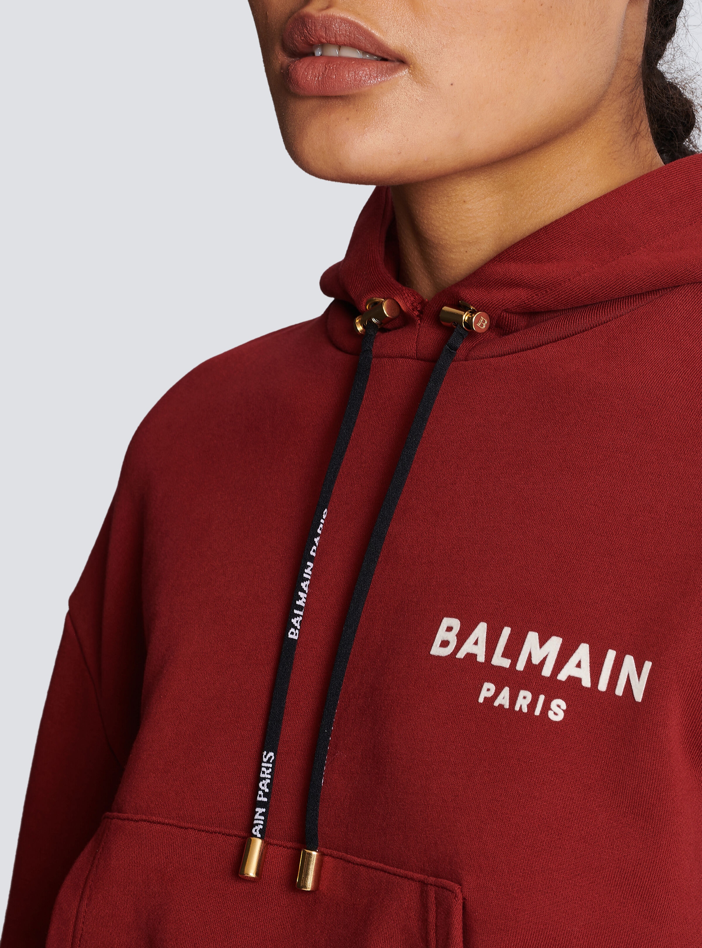 Sweatshirt with mini flocked Balmain Paris detail - 6