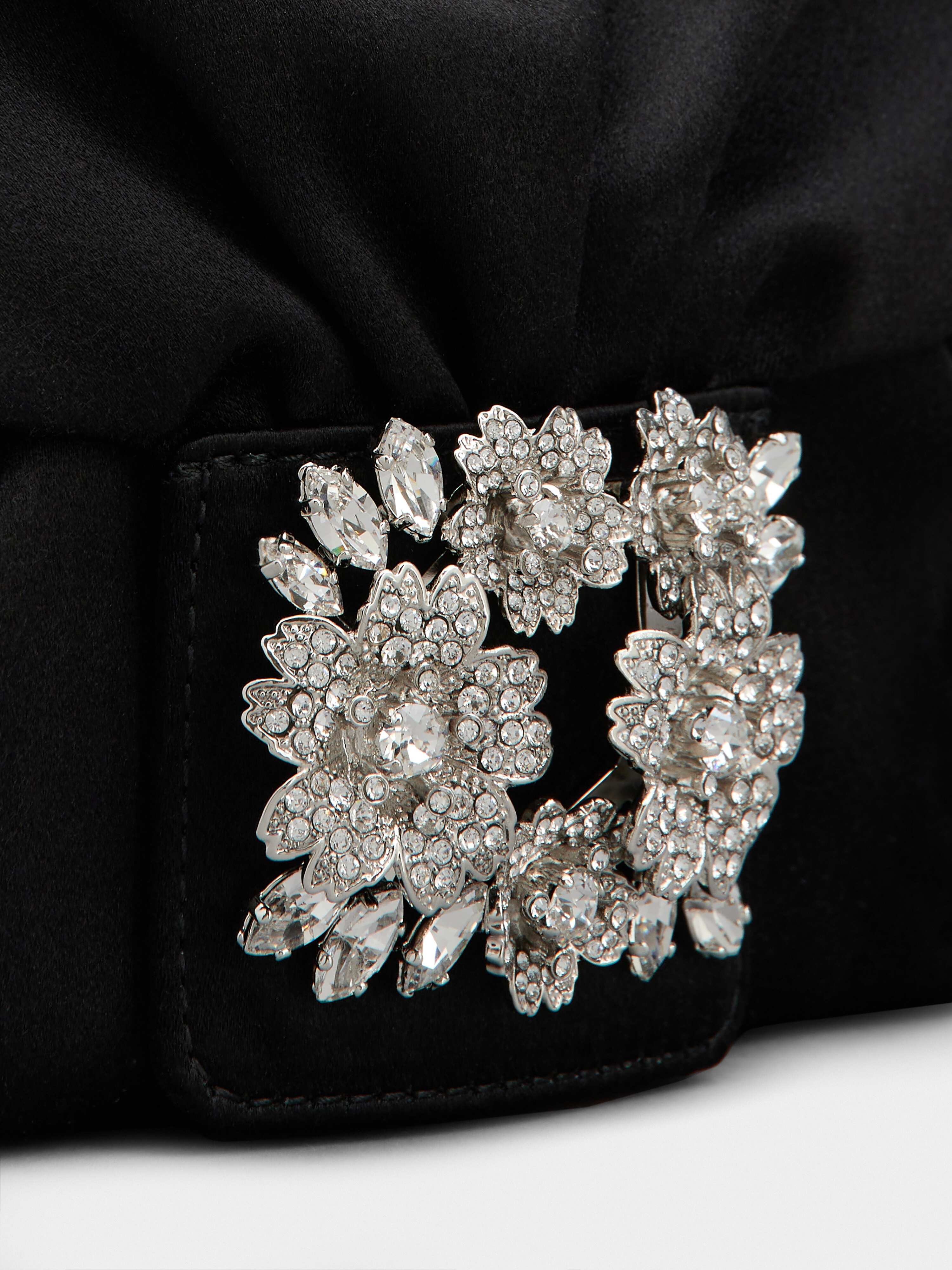 RV Bouquet Strass Buckle Drapé Micro Bag in Satin - 6