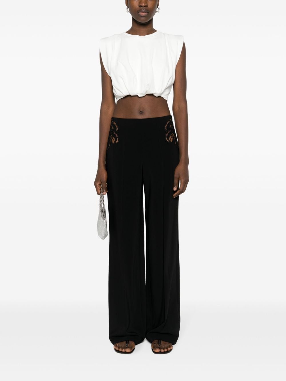 broderie-anglaise tailored trousers - 2