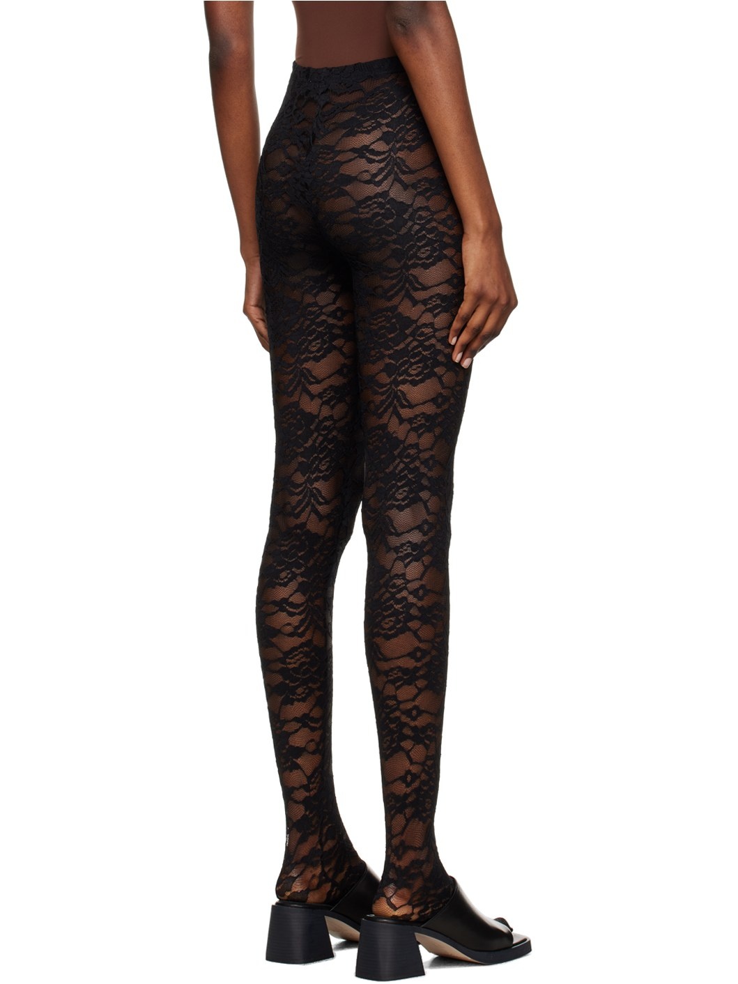 Black Flower Tights - 3