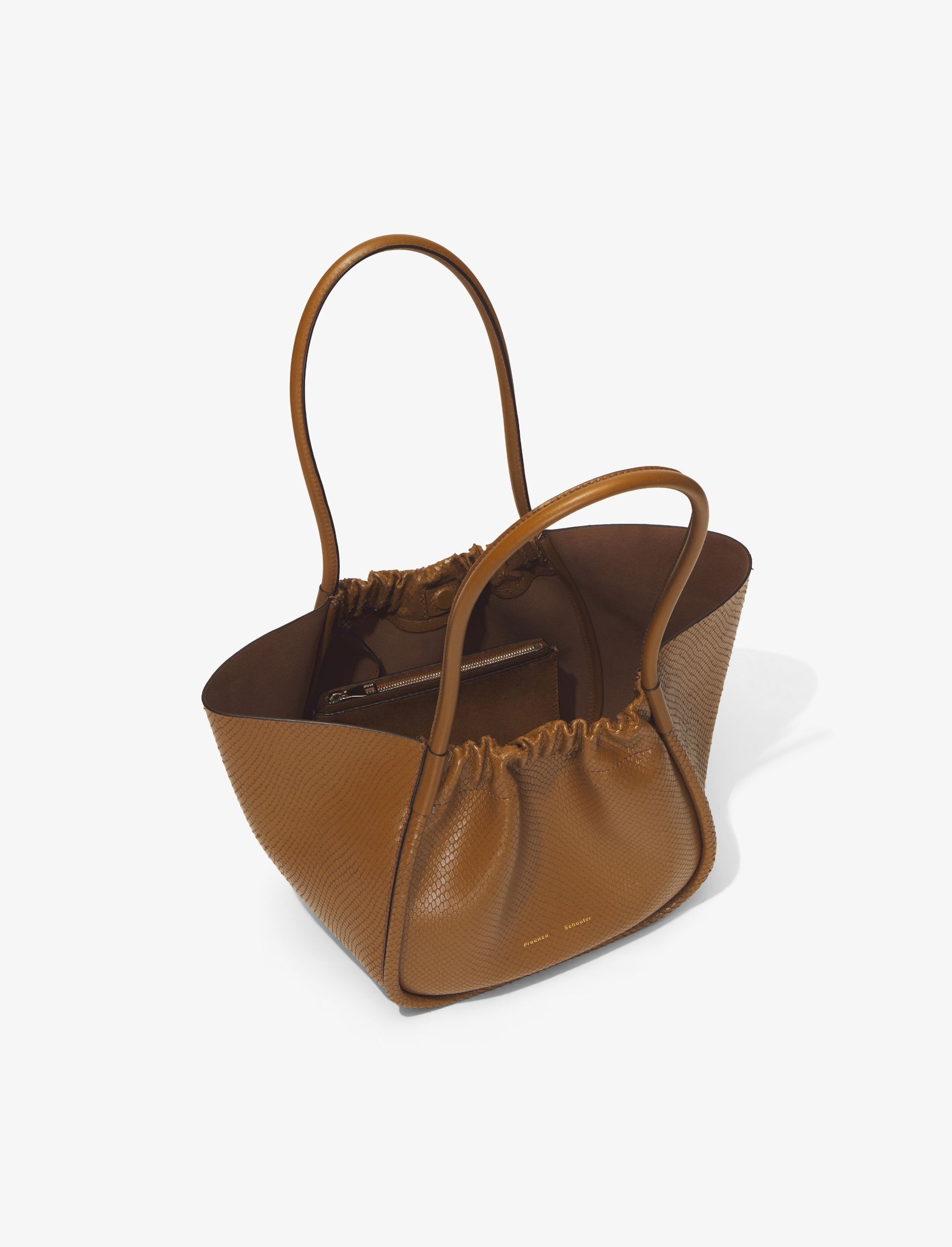 Carved Python Large Ruched Tote - 5
