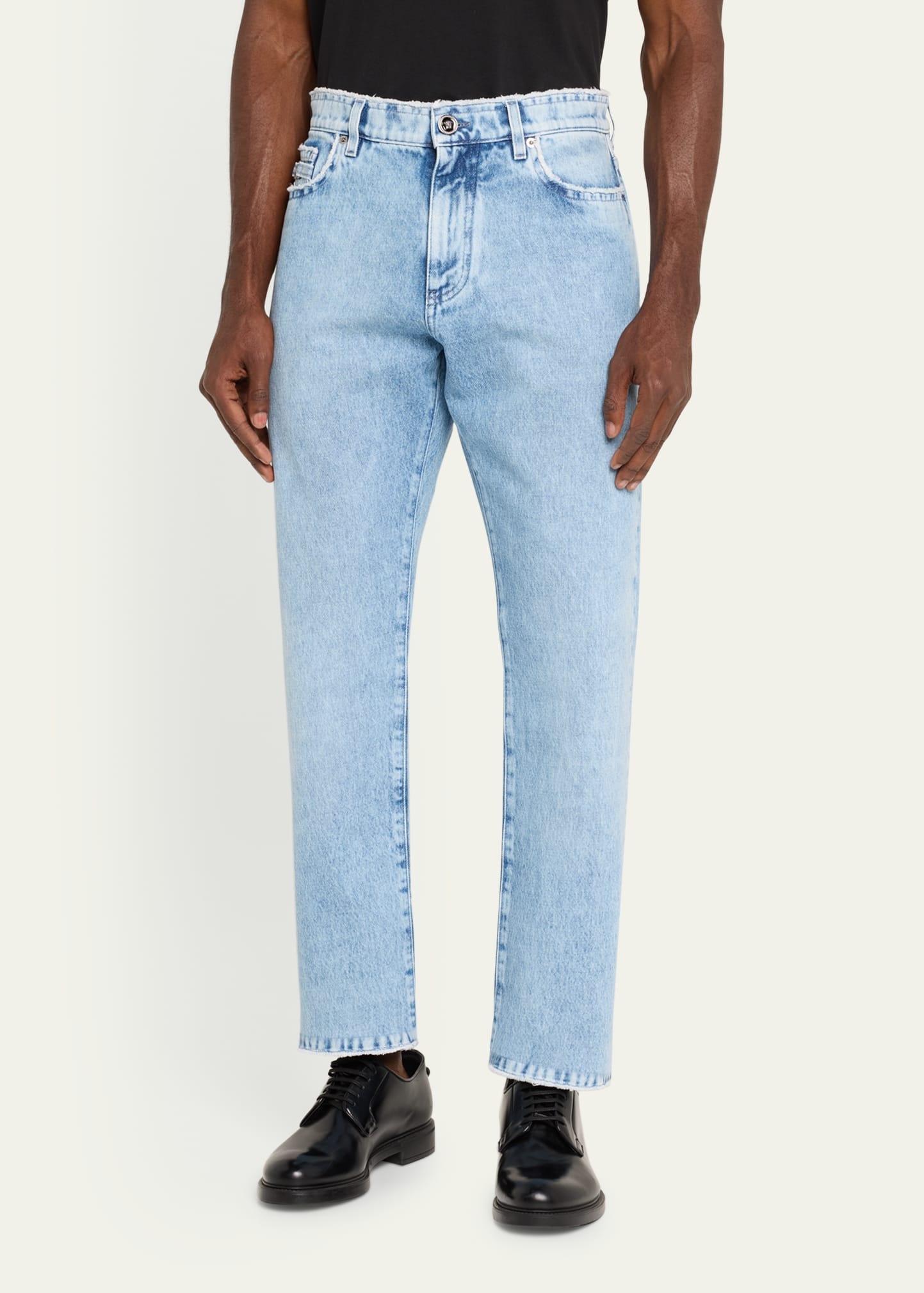 Men's Raw-Cut Baggy Jeans - 4