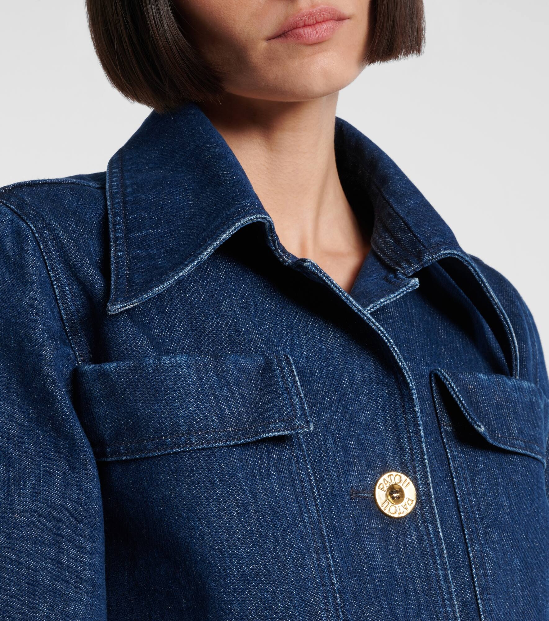 Cropped denim jacket - 4